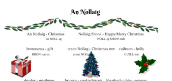 Preview of Gaeilge/Irish language an Nollaig/Christmas vocabulary handout