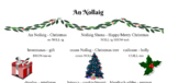Gaeilge/Irish language an Nollaig/Christmas vocabulary handout