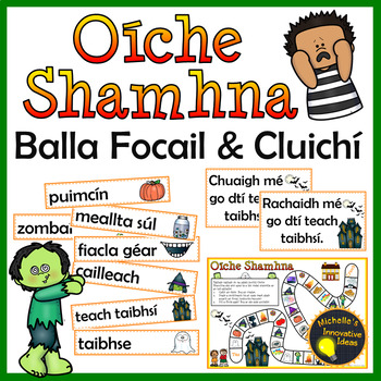 Preview of Gaeilge Oíche Shamhna Halloween Balla Focail agus Cluichí