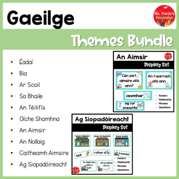 Preview of Gaeilge Resource Bundle (Posters & flashcards for 10 themes)