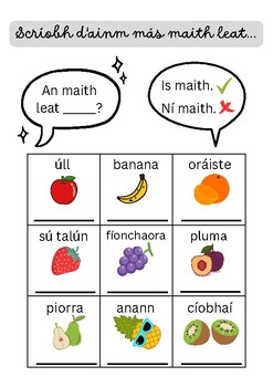 Preview of Gaeilge Start of Year Activity - Find Someone Who (Torthaí - Fruit)