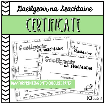 Preview of Gaeilgeoir na Seachtaine Certificate