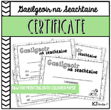 Gaeilgeoir na Seachtaine Certificate
