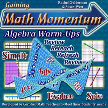 Preview of Algebra 1 Warm-Ups: Pre-Algebra Skills Review Bell Ringers (Set 1)