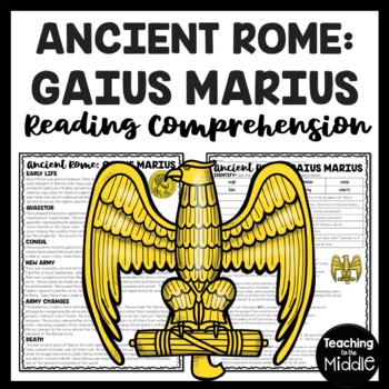 Preview of Gaius Marius Reading Comprehension Worksheet Ancient Rome Consul