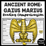 Gaius Marius Reading Comprehension Worksheet Ancient Rome Consul
