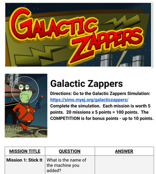 Preview of Galactic Zappers Simulation Activity
