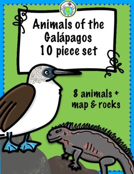 Preview of Galapagos Islands Animals & More 10 Piece Printable Props Set