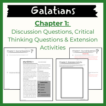 Preview of Galatians Chapter 1: Reading Questions & Extension Activity