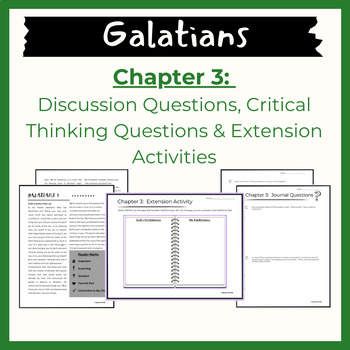 Preview of Galatians Chapter 3: Reading Questions and Extension Activity