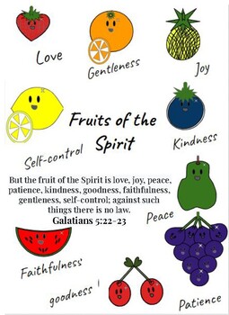 Galatians Fruits of the Spirit Bible Coloring Sheets by Bforbiliteracy