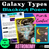 Galaxies & Galaxy Types Activity Blackout Poem Astronomy P