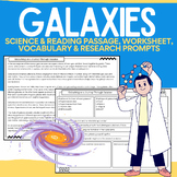 Galaxies:  Informational Science Passages, Worksheets, Res