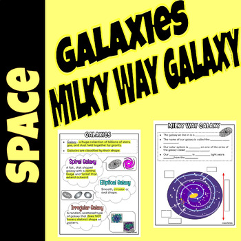 Preview of Galaxies & Milky Way Galaxy [EDITABLE] Slides and Fill-in the Blank Guided Notes