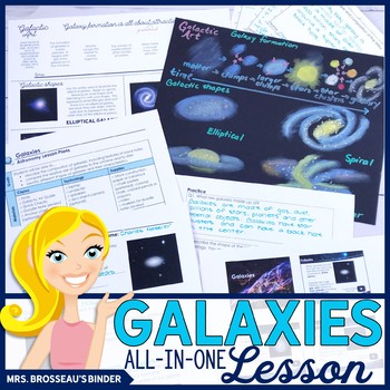 Preview of Galaxies ALL-IN-ONE Lesson | PowerPoint, Notes, Art Activity & More!