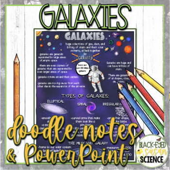 Preview of Galaxies Doodle Notes & Quiz + PowerPoint