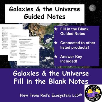 Preview of Galaxies of the Universe Fill in the Blank Guided Notes w/Answer Key EDITABLE