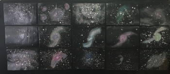 Preview of Galaxy Chalk Art, Space Art, Solar System, Chalk Art, Space