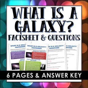 Preview of Galaxy / Milky Way Galaxy - Factsheet with Questions and Answer Key