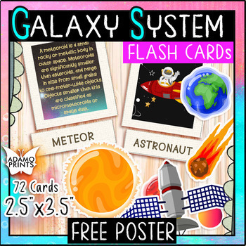 Preview of Galaxy System Matching Outer Space Preschool Astronomy Educational Prints