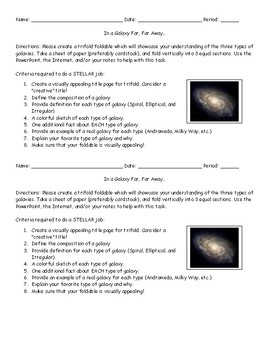 Preview of Galaxy Types Tri-Fold Project