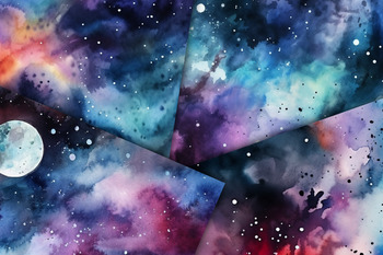 Watercolour Galaxy Wallpaper for Room - Buy Online Or Call (03) 8774 2139