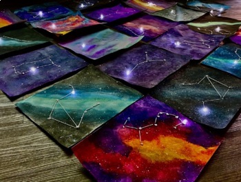 Preview of Galaxy Watercolor with Embroidered Constellation and Paper Light Circuit Star