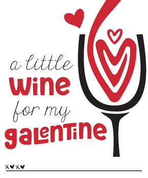 Preview of Gift Tag - Valentine/Galentine/Palentine/wine - (Editable)