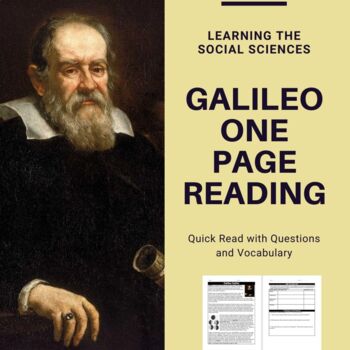 Preview of Galileo Biography One Page Reading with Questions - Distance Learning