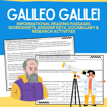 Preview of Galileo Galilei:  Informational Science Reading Biography & No-Prep Packet