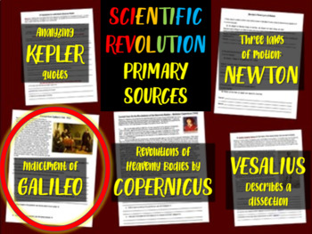 Preview of Galileo's Trial - Scientific Revolution Primary Source with guiding questions