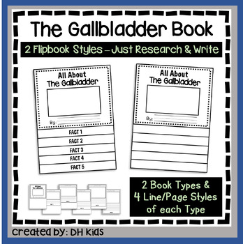 Preview of Gallbladder Report, Health Science Flip Book, Anatomy & Human Body Writing