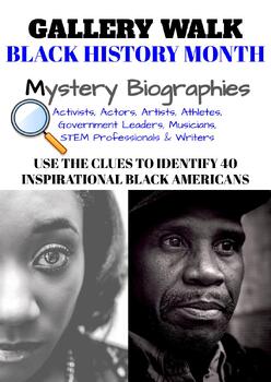 Preview of Gallery Walk: 40 Mystery Biographies (Black History Month)