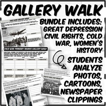 Preview of Gallery Walk Bundle (Great Depression, Civil Rights, Cold War, Women's History)