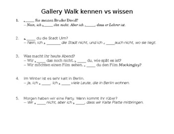 Preview of Gallery Walk German Kennen vs. Wissen Practice