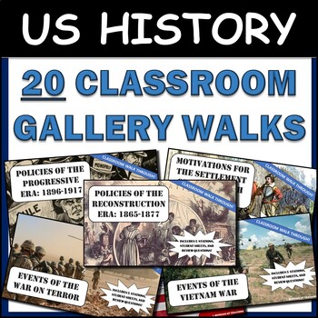 Preview of Gallery Walk Learning Stations Bundle - US History and APUSH