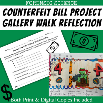 Preview of Gallery Walk Reflection Activity for Create You Own Counterfeit Bill Project