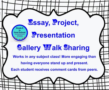 Preview of Gallery Walk Sharing of Essays, Projects, Presentations