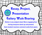 Gallery Walk Sharing of Essays, Projects, Presentations