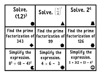 Preview of Gallery Walk/Task Cards Numerical and Algebraic Expressions