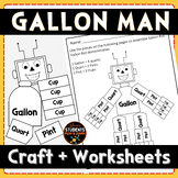 Gallon Man Guy Gallon Bot Printable Worksheets Cups Pints 