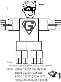 Preview of Gallon Man Worksheet!