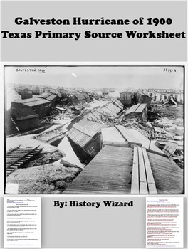 Preview of Galveston Hurricane of 1900 Texas Primary Source Worksheet