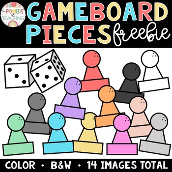 Preview of Game Board Pieces Clipart FREEBIE! | Dice Clipart