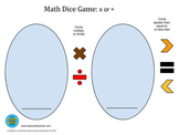 Game Board for Math Dice Game: x or ÷
