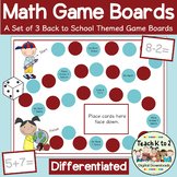 Game Boards - Addition and Subtraction Practice - Back to 