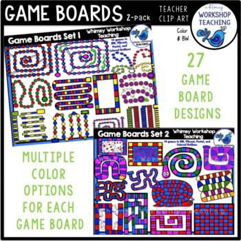 Preview of Game Boards BUNDLE Clip Art | Images Color Black White