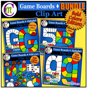 Preview of Game Boards Clip Art Bold Colors BUNDLE