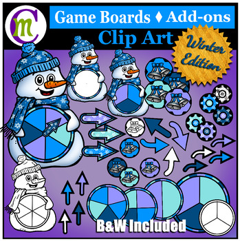 Preview of Game Boards Clip Art Winter Edition Add-on Set