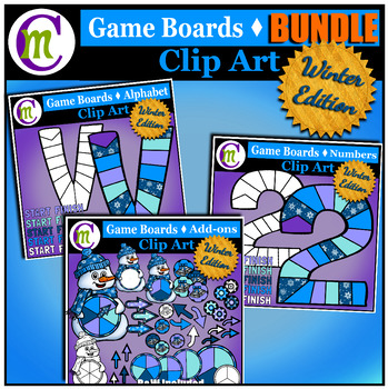Preview of Game Boards Clip Art Winter Edition BUNDLE